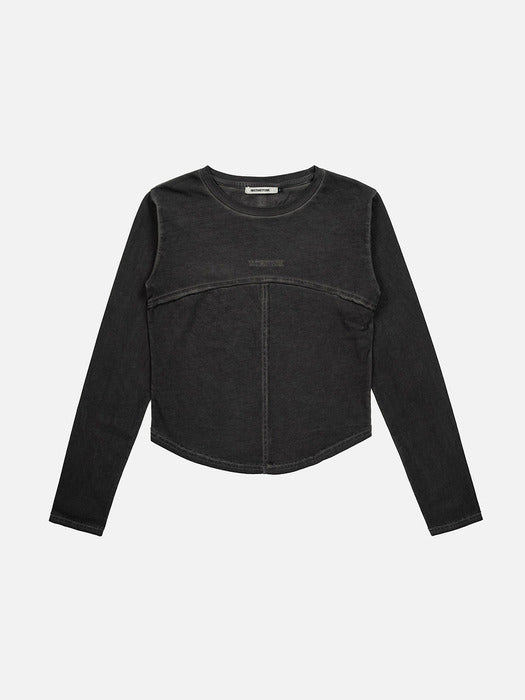Instantfunk Pigment Cropped Tee - Charcoal