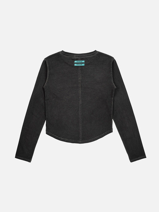 Instantfunk Pigment Cropped Tee - Charcoal