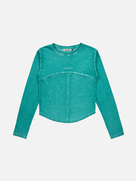 Instantfunk Pigment Cropped Tee - Cyan