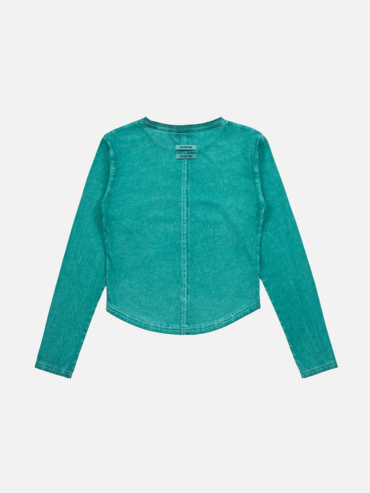 Instantfunk Pigment Cropped Tee - Cyan