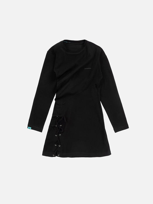 Instantfunk Twisted Lace UP Mini Dress - Black