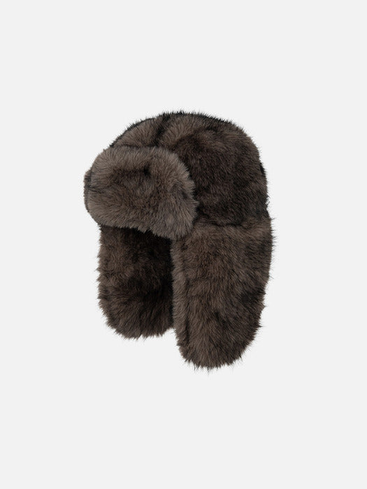 Instantfunk Faux Fur Trapper Hat - Brown