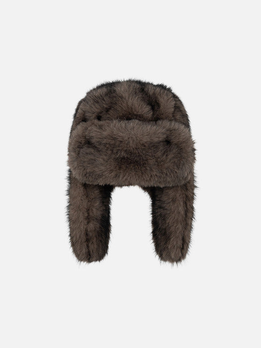 Instantfunk Faux Fur Trapper Hat - Brown