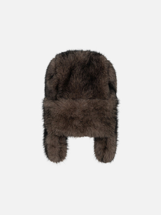Instantfunk Faux Fur Trapper Hat - Brown