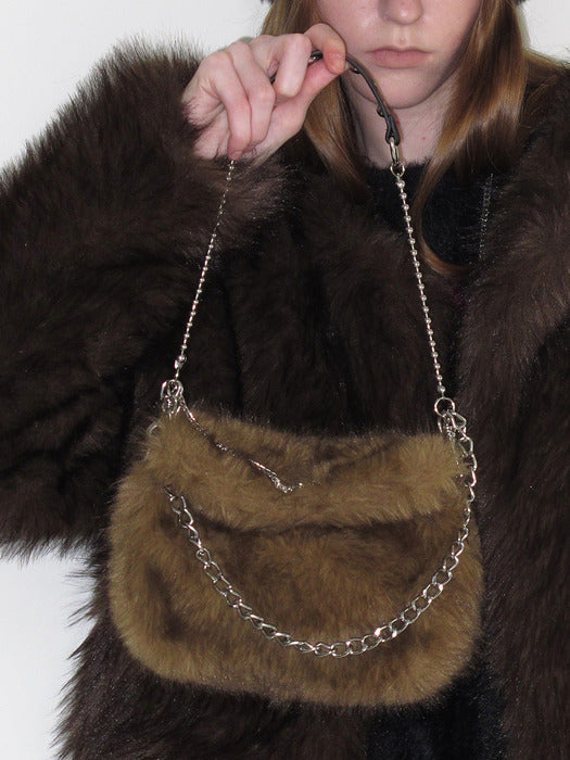 Instantfunk Fur Mini Bag - Brown