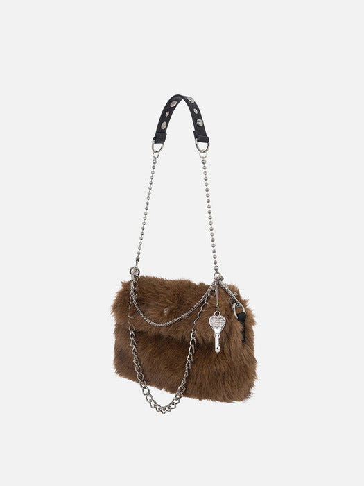 Instantfunk Fur Mini Bag - Brown