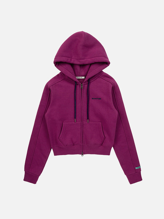 Instantfunk Rhinestone Zip Hood Up Hoodie - Purple