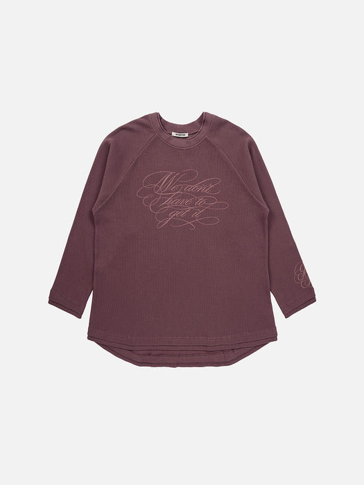 Instantfunk Waffle Graphic Oversized T Shirt - Burgandy