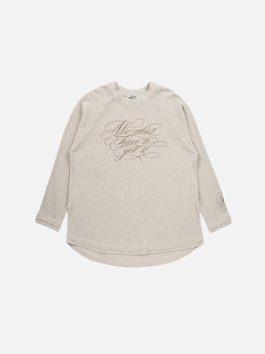 Instantfunk Waffle Graphic Oversized T Shirt - Oatmeal