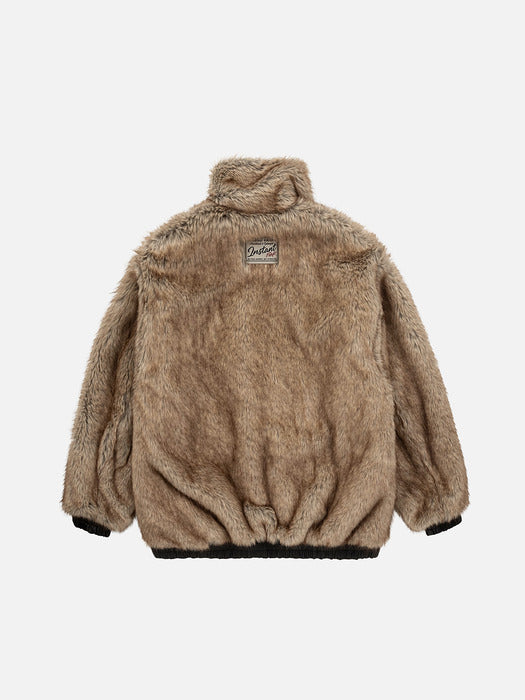Instantfunk Reversible High Neck Fur Jumper - Black