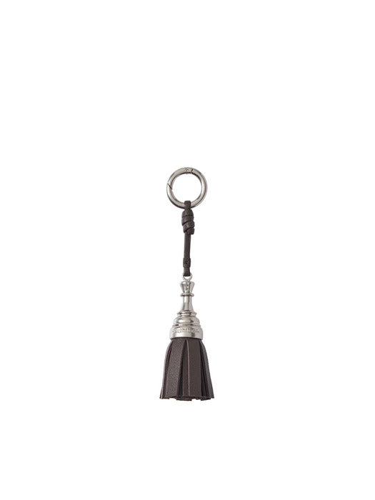 Vunque Checkmate Tassel Charm Dark Brown