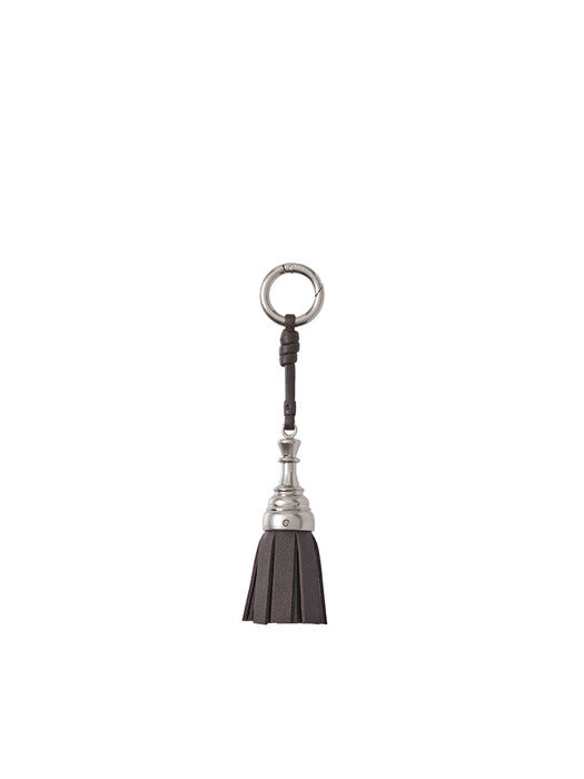 Vunque Checkmate Tassel Charm Dark Brown