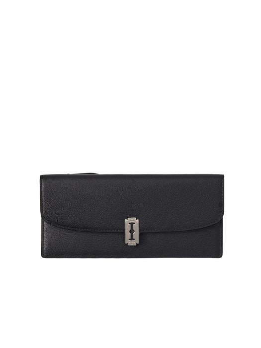 Vunque Semi Lune Zipper Long Wallet Black