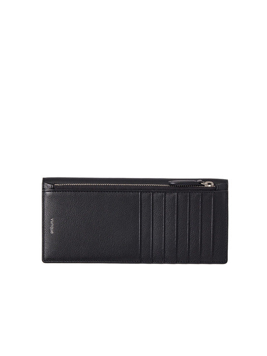 Vunque Semi Lune Zipper Long Wallet Black