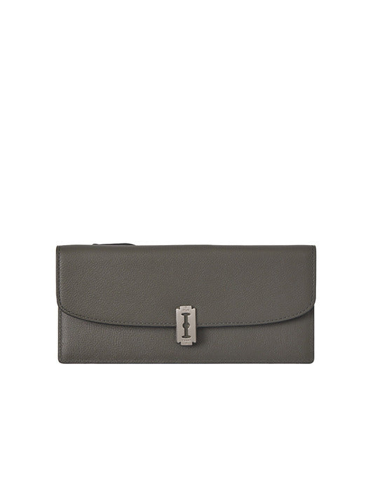 Vunque Semi Lune Zipper Long Wallet Slate Khaki