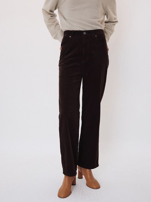 Recto Straight Corduroy Pants (Brown)