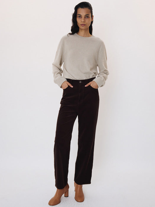 Recto Straight Corduroy Pants (Brown)