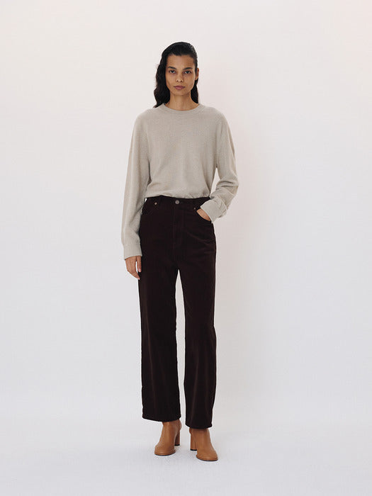 Recto Straight Corduroy Pants (Brown)