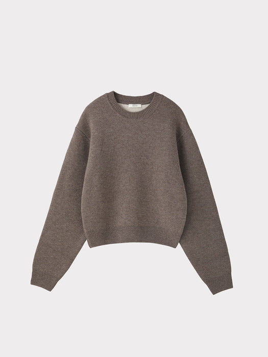 Recto Double Face Contrast Knit Top (Taupe Brown)