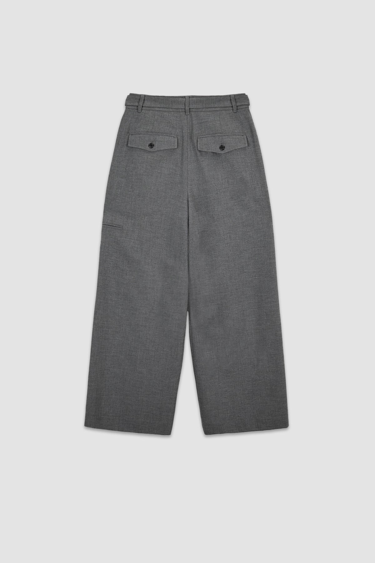 Matinkim Diagonal Zipper Belted Pants IN Grey