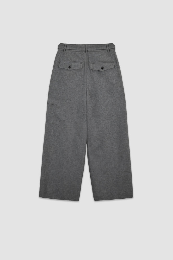 Matinkim Diagonal Zipper Belted Pants IN Grey
