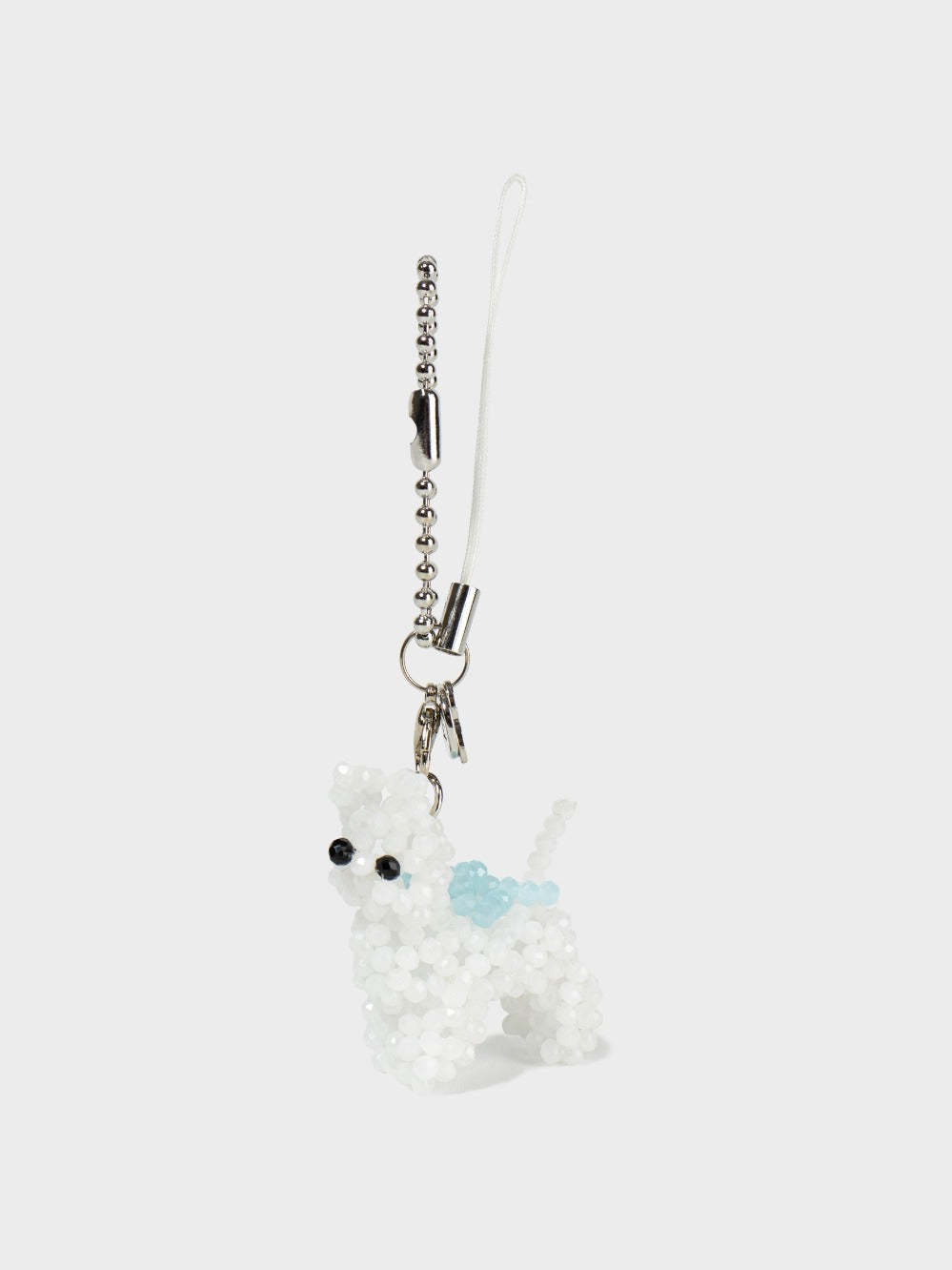 Low Classic Park Beads Key Ring White