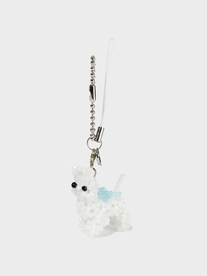 Low Classic Park Beads Key Ring White