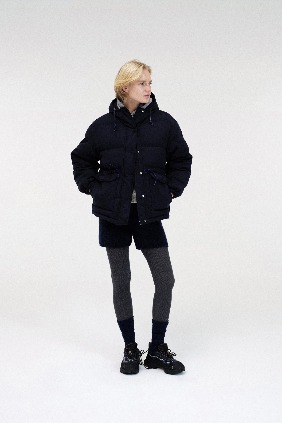 Nothing Written Knitted short pants (Navy)