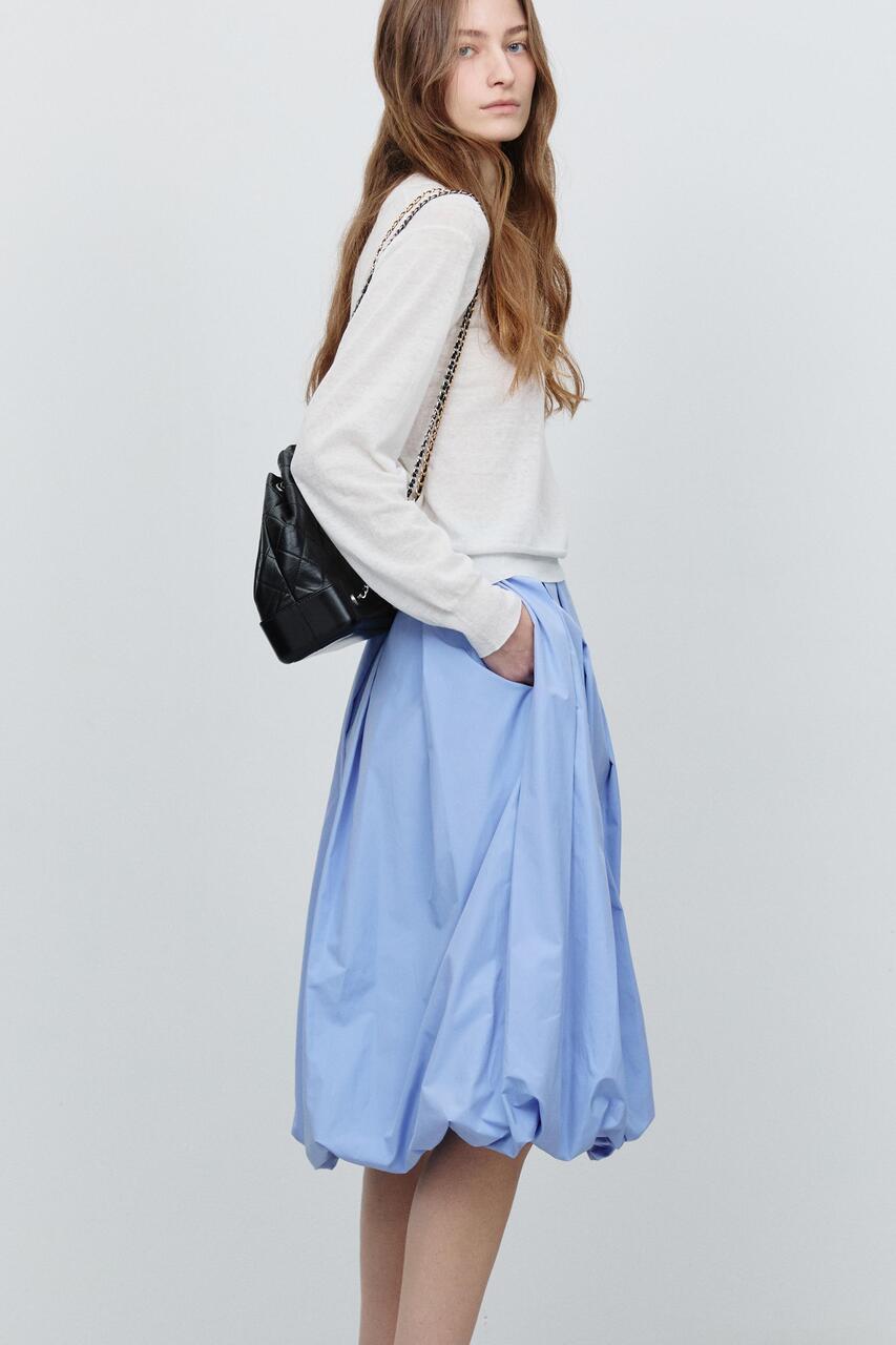 Dunst Balloon Midi Skirt Blue