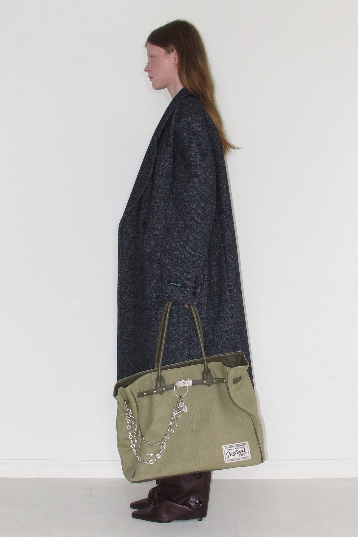 Instantfunk Oversized Canvas Tote Bag - Olive