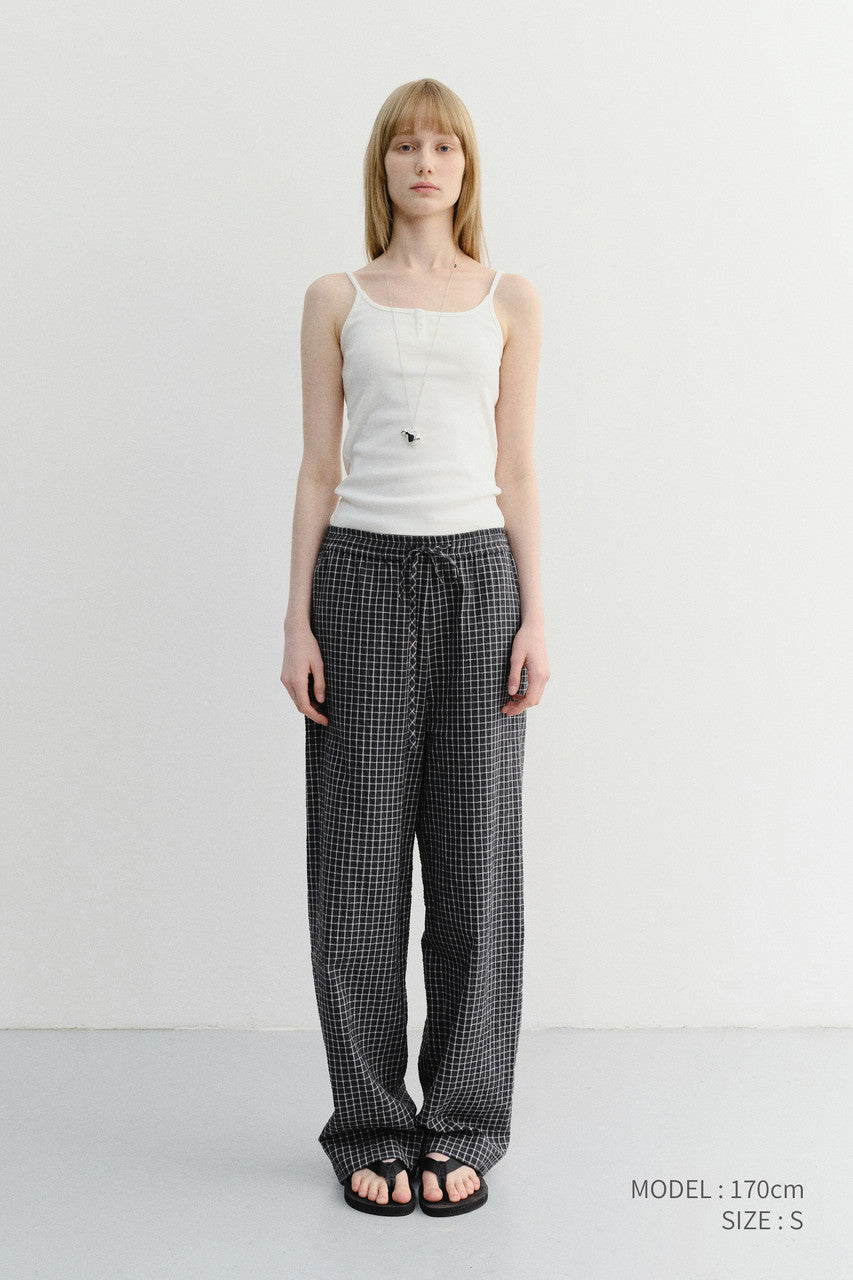 Dunst Unisex Checked Pajama Slacks Black Check