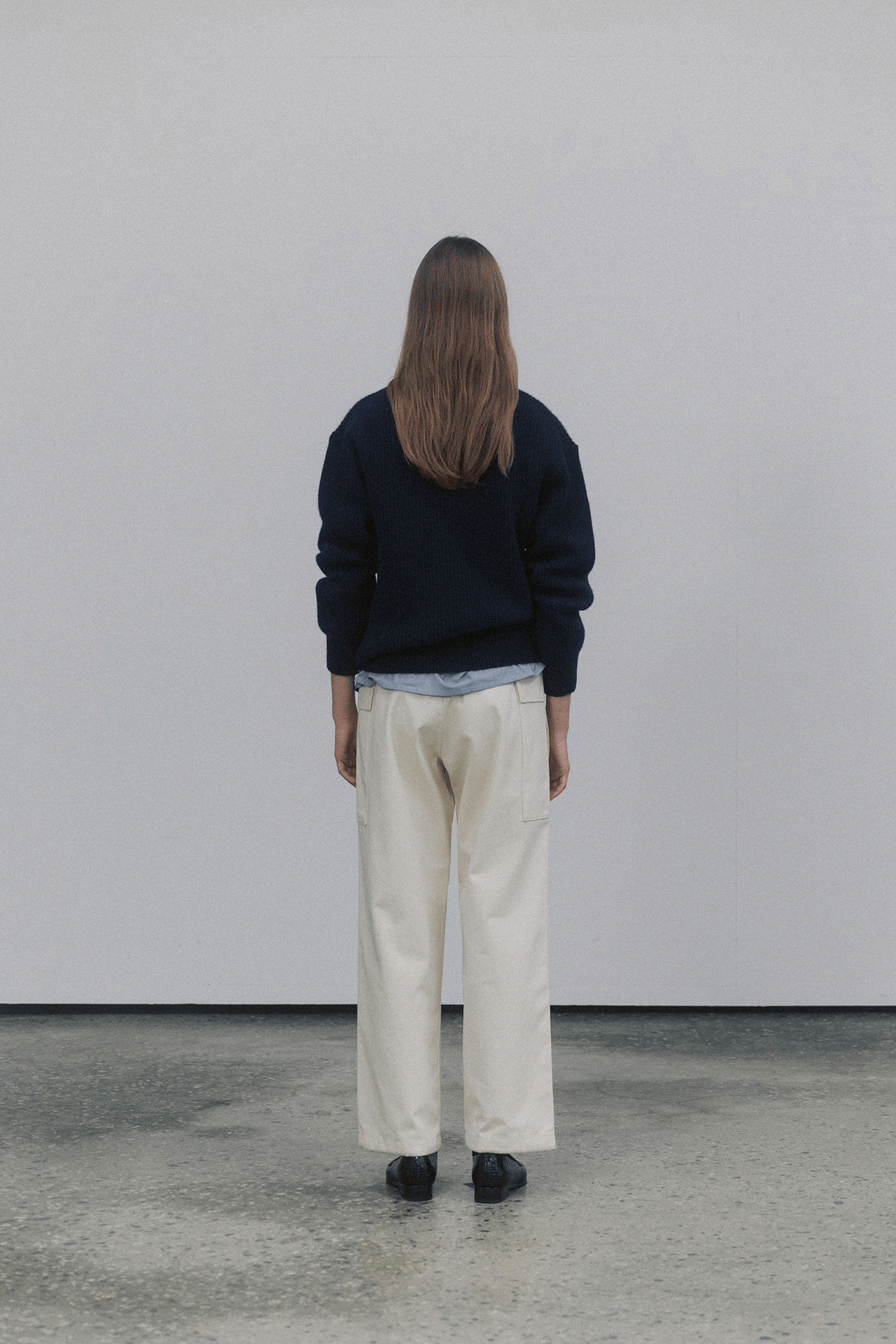 Nothing Written Shetland wool henri-neck pullover (Navy)