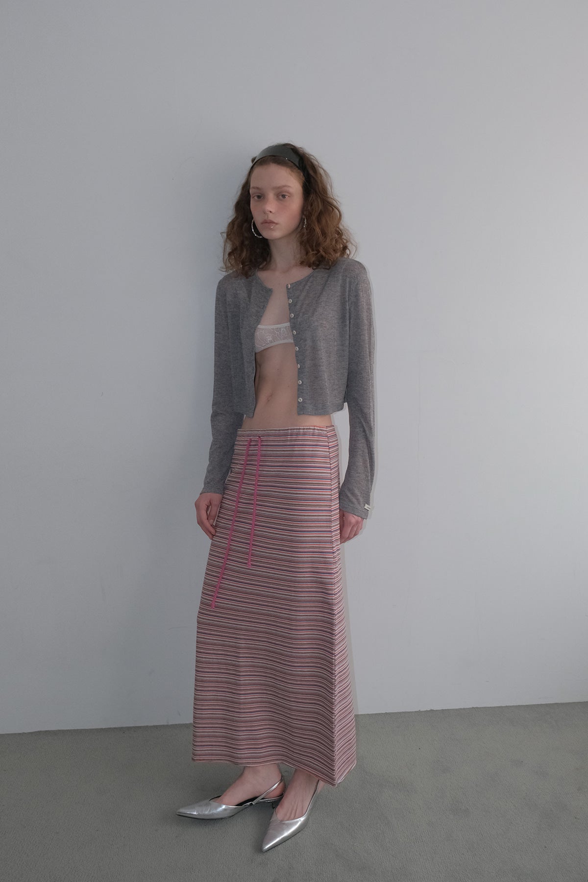 Overdueflair Vintage Stripe Maxi Skirt Pink