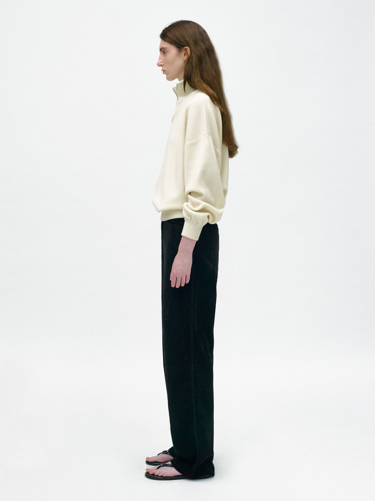 Nothing Written Soft collar half zip-up (Pure ivory)