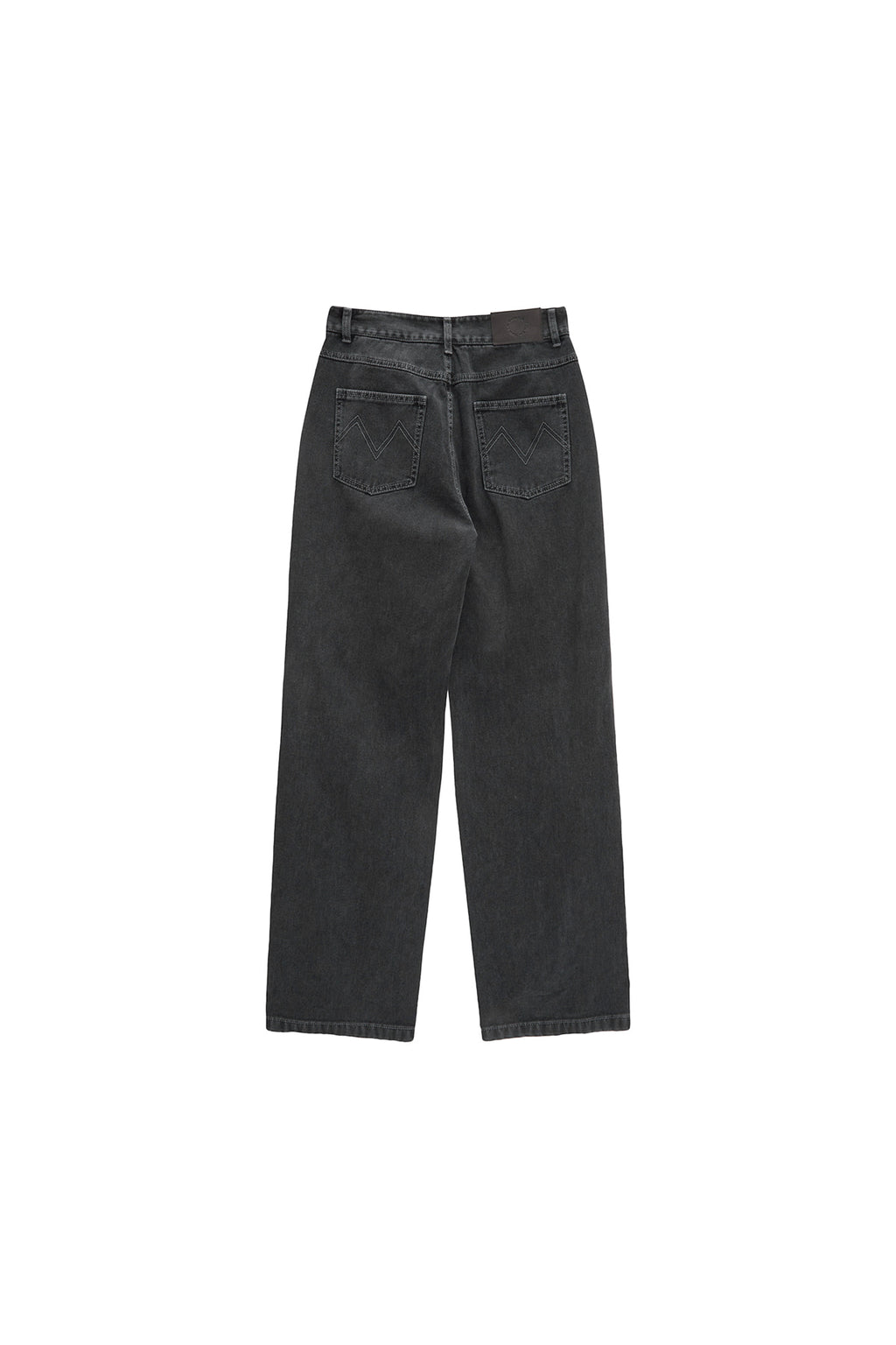 [matinkim] SIDE POINT COLOR DENIM PANTS FOR WOMEN IN CHARCOAL