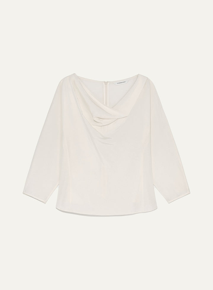 Kindersalmon Edith Draped Top Ivory