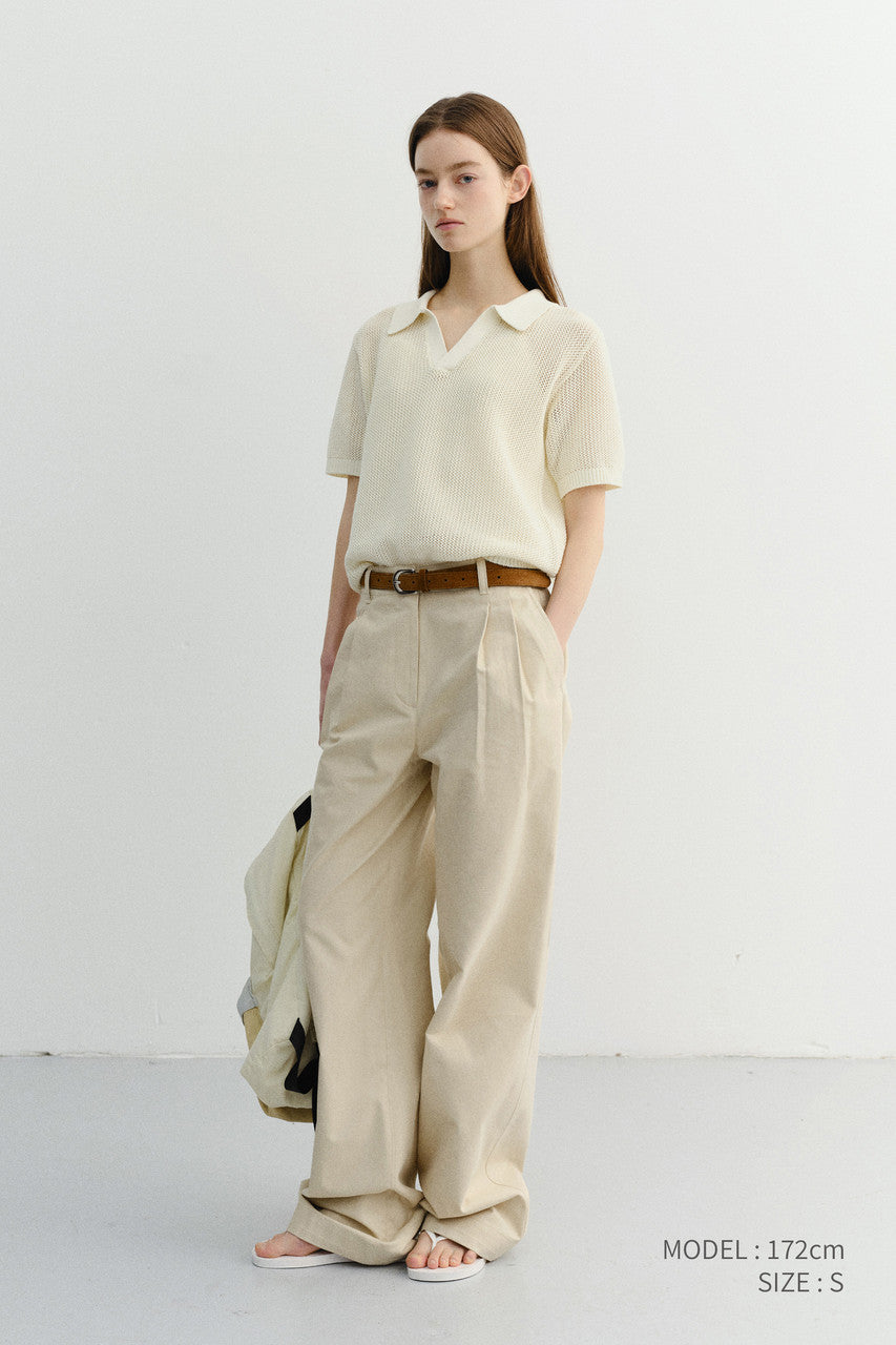 Dunst Unisex Chunky Polo Knit Ivory