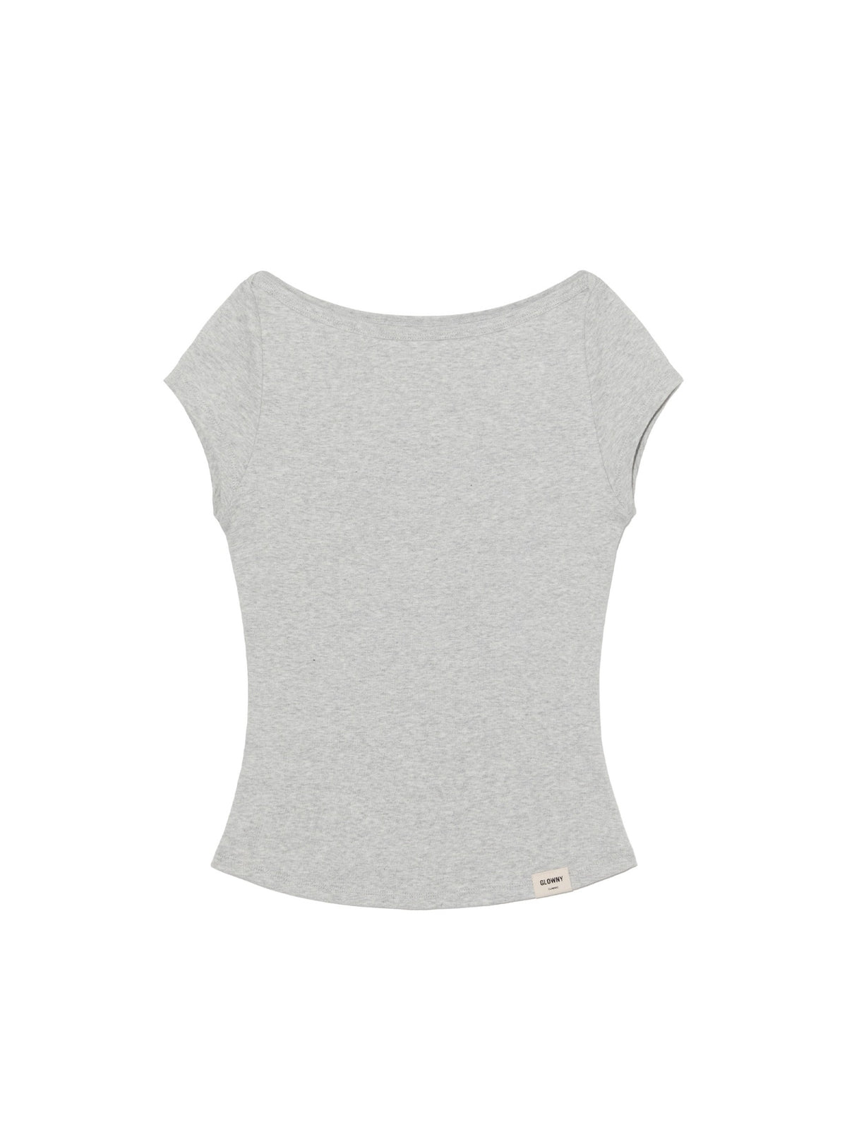 GLOWNY G Classic Boat Neck Tee (Melange Gray)