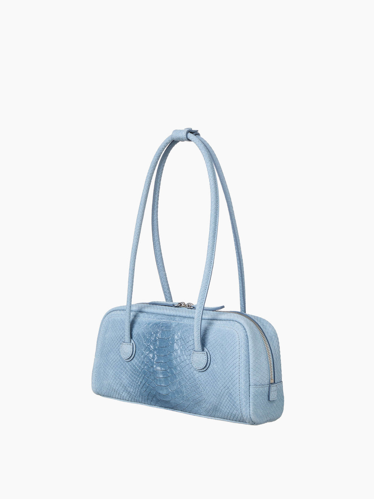 Margesherwood Soft Boston EW blue python effect suede