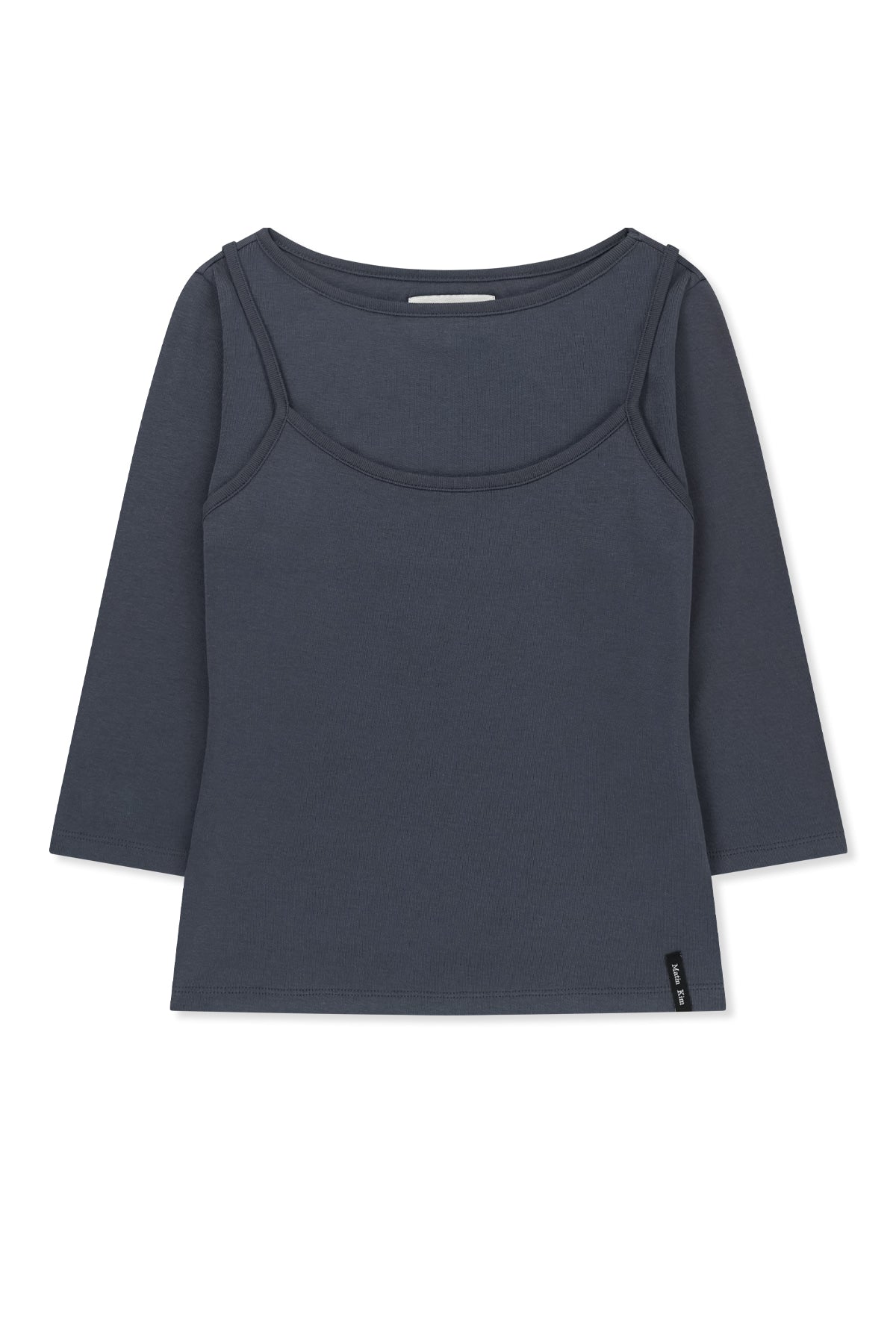[matinkim] 3/4 Sleeve Top & Tank Layered Set IN Smoke Blue