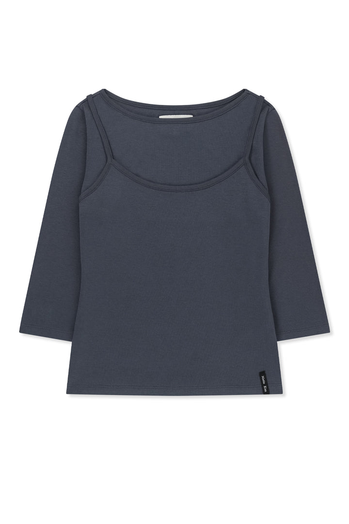 Matinkim 3/4 Sleeve Top & Tank Layered Set IN Smoke Blue