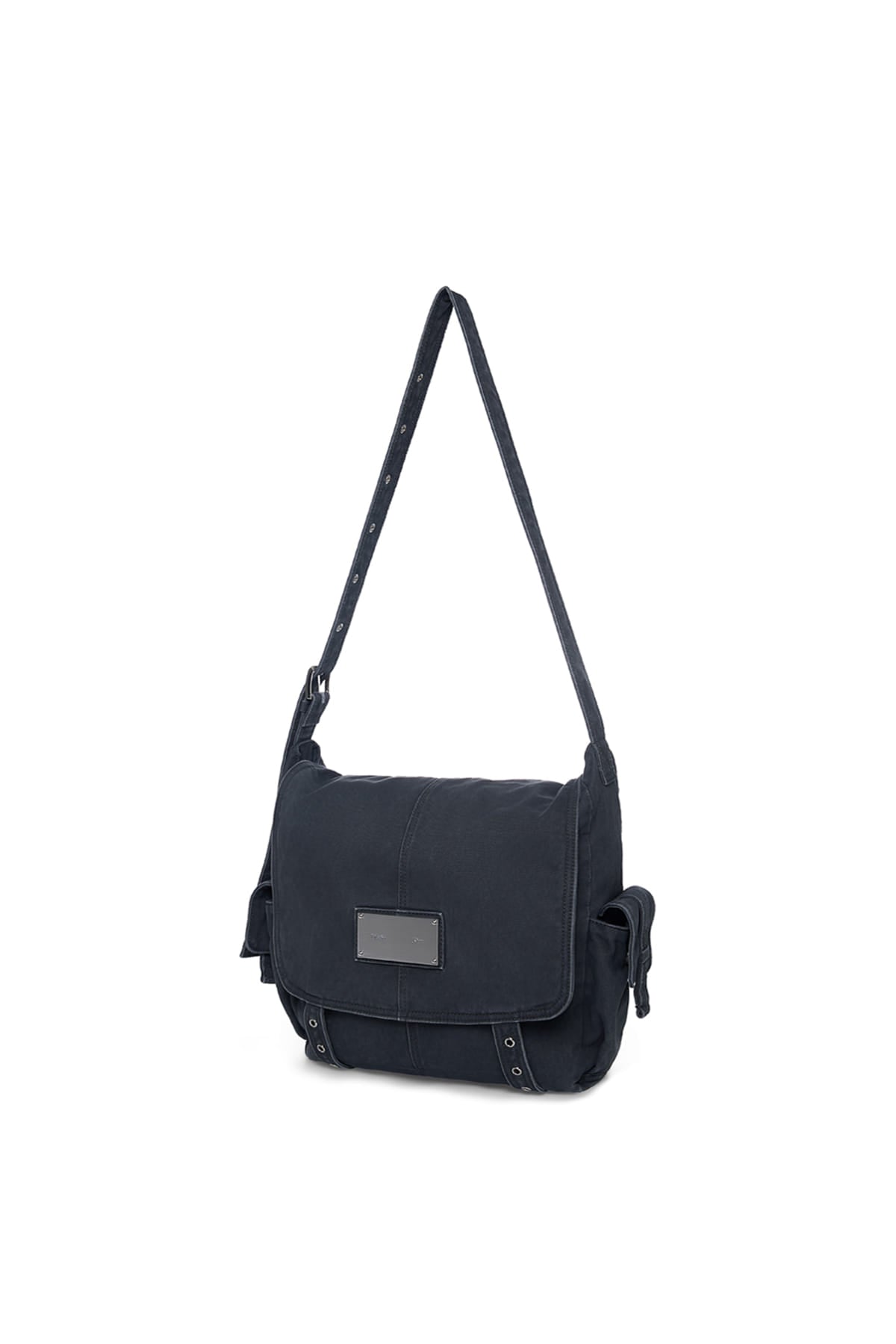 Matinkim Vintage Washed Cotton Messenger Bag IN Navy
