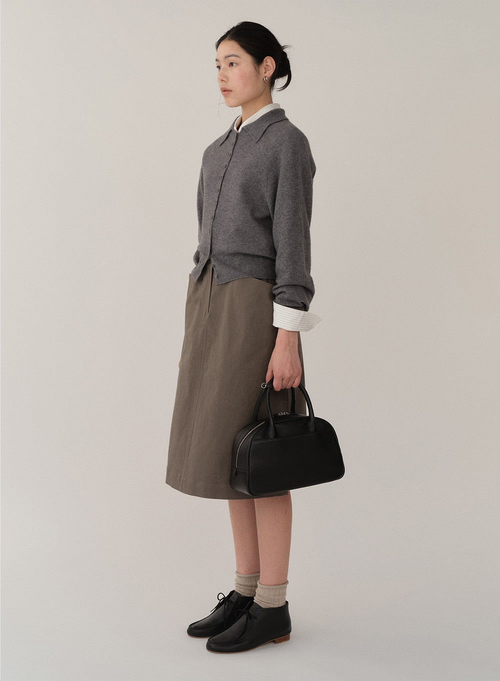 Kindersalmon Cashmere Cardigan Melange-Gray