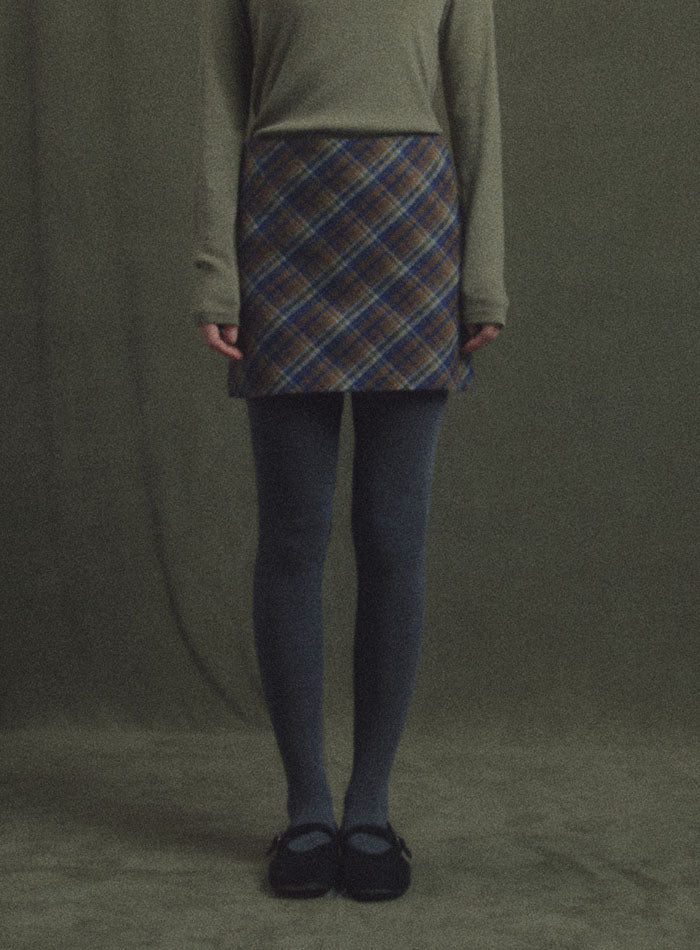 Mango Maniplease Nix Check Mini Skirt Brown