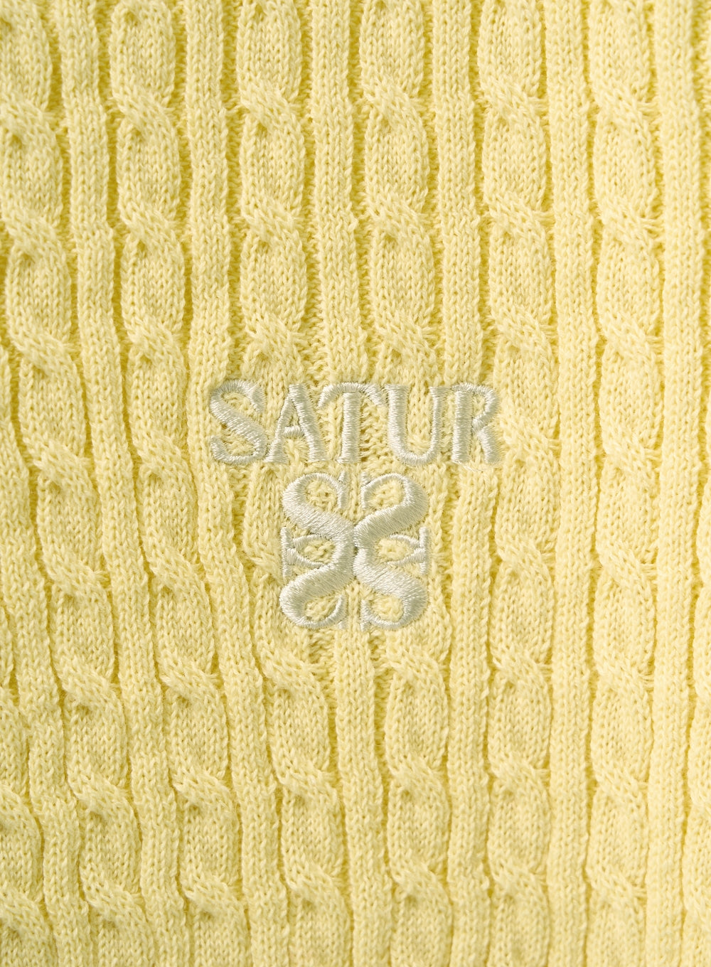 [satur] (W) Cable Knit Half Cardigan - Yellow