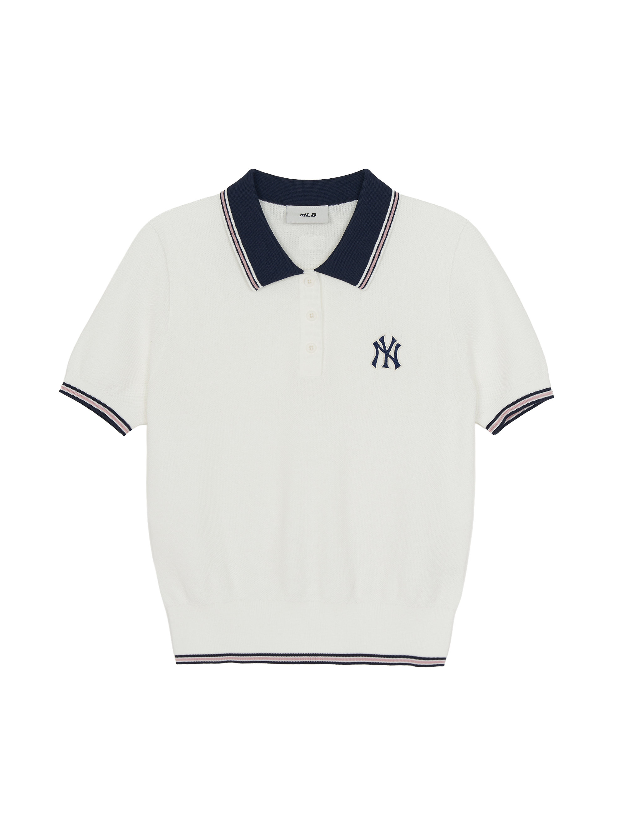 MLB Korea Women's Varsity Color Block Polo Short Sleeve Knit Pullover