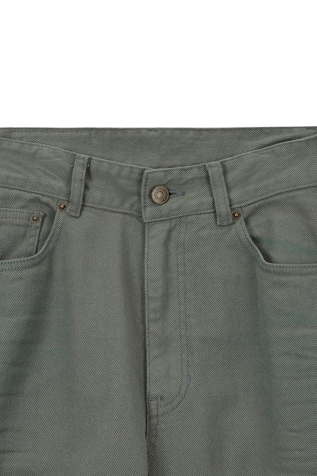 Matinkim Color Point Washed Denim Pants IN Khaki