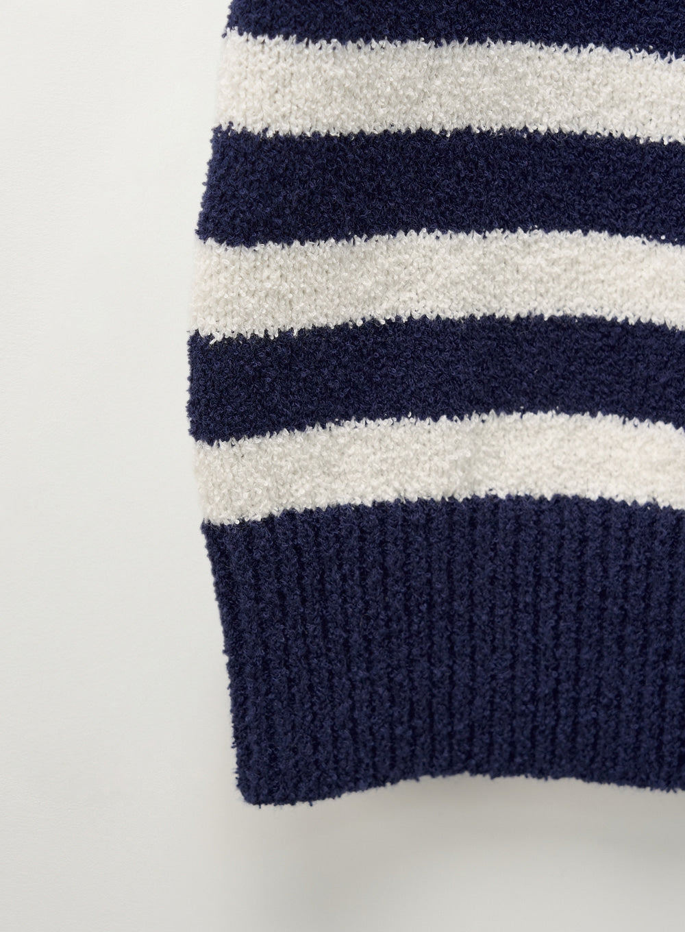 [satur] (W) Bon Voyage Stripe Half Knit Cardigan - Navy