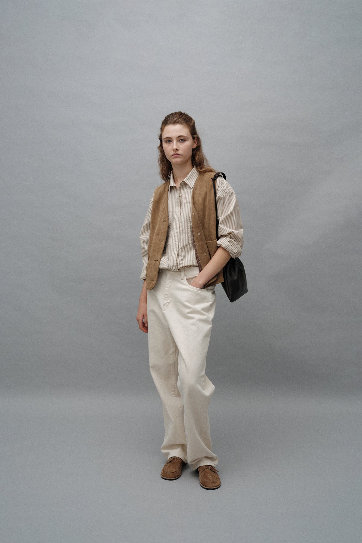 Nothing Written Western suede leather vest (Camel)