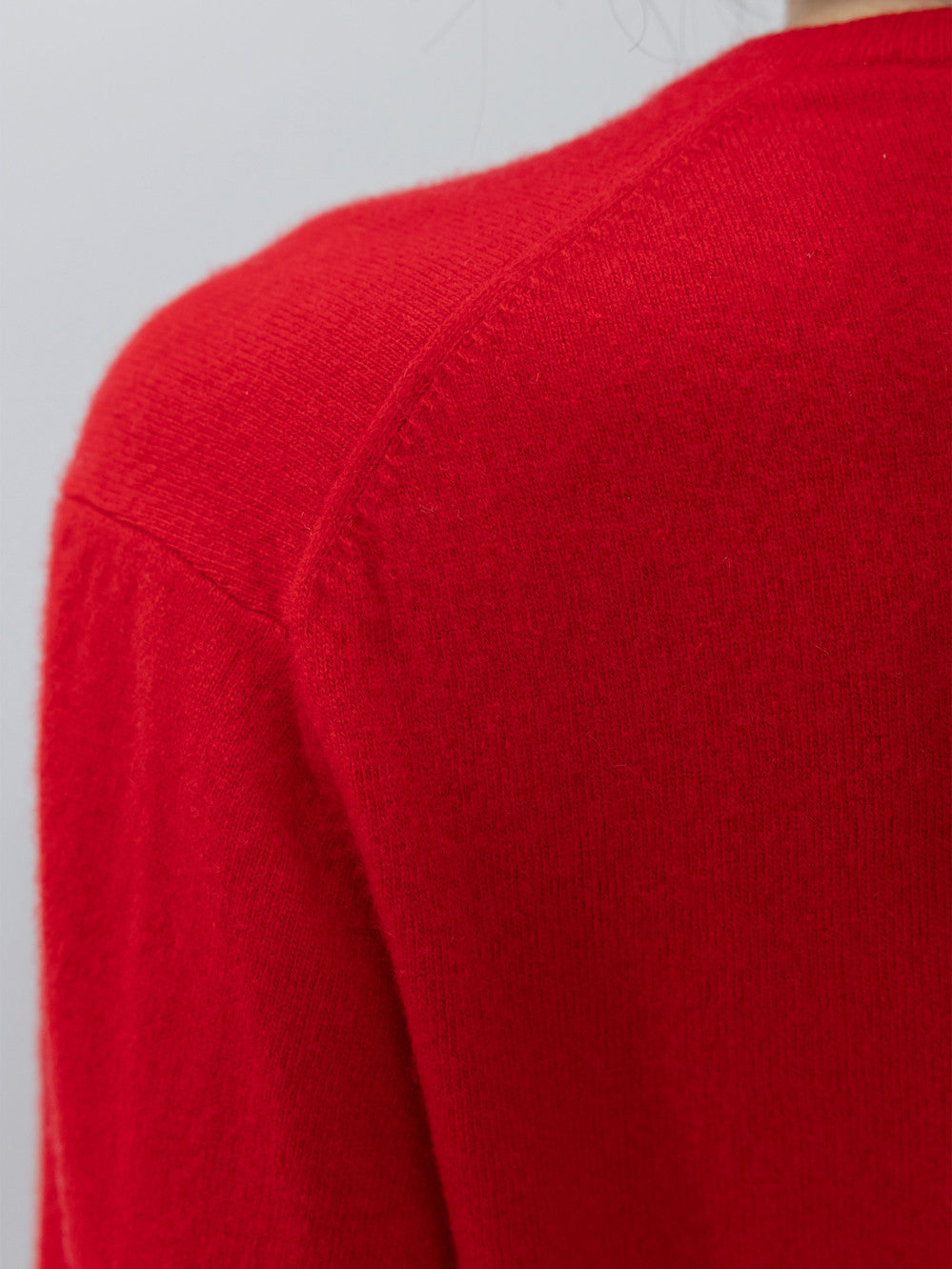 Low Classic Crop Wool Cardigan Red